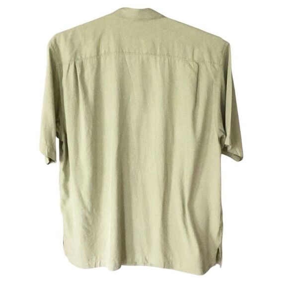 Tommy Bahama 100% Silk Short Sleeve Camp Shirt Men’s XL Sage Green - Picture 3 of 6